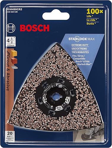 Miniatura 5 de Bosch OSM450CR2 StarlockMax - Almohadilla de lijado oscilante multiherramienta de carburo de grano 20 Delta
