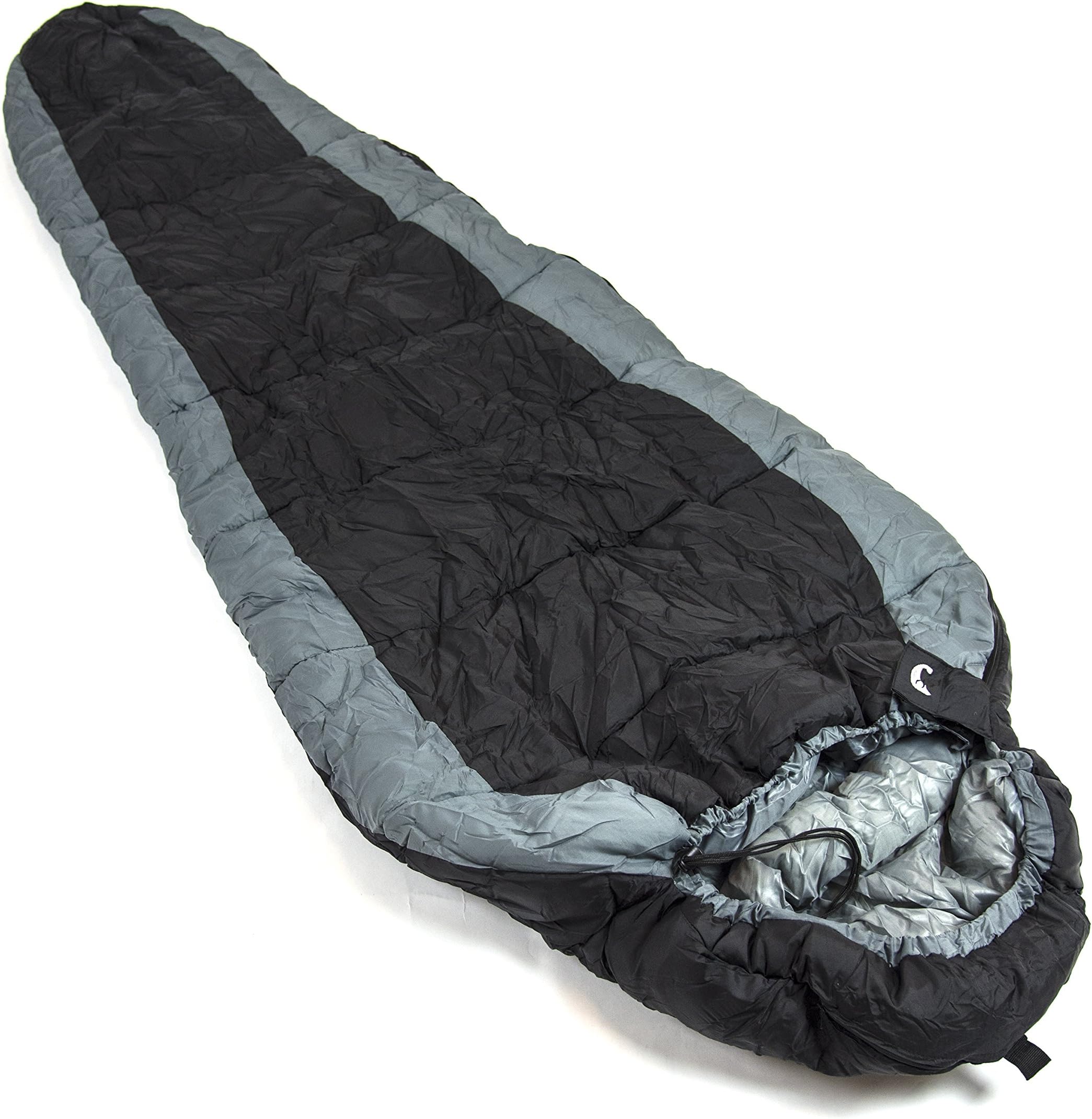 Tribe Provisions Mummy Sleeping Bag - 3 Seasons, 40 Degrees (Black)