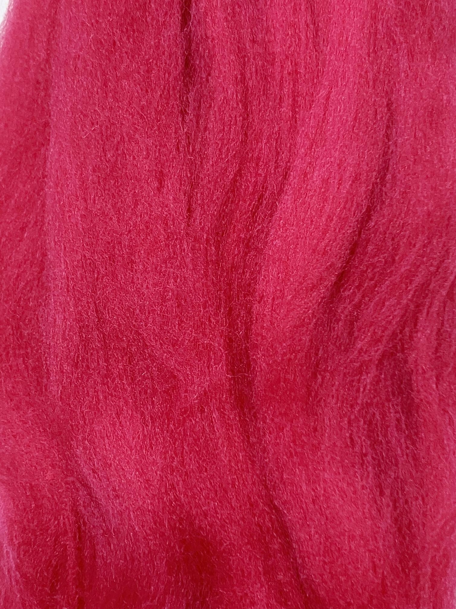 LM080-100 MOREZMORE Wool Roving for Needle Felting 100g 3.5 Ounce Raspberry RED Merino 100% Wool Fine Grade FSB