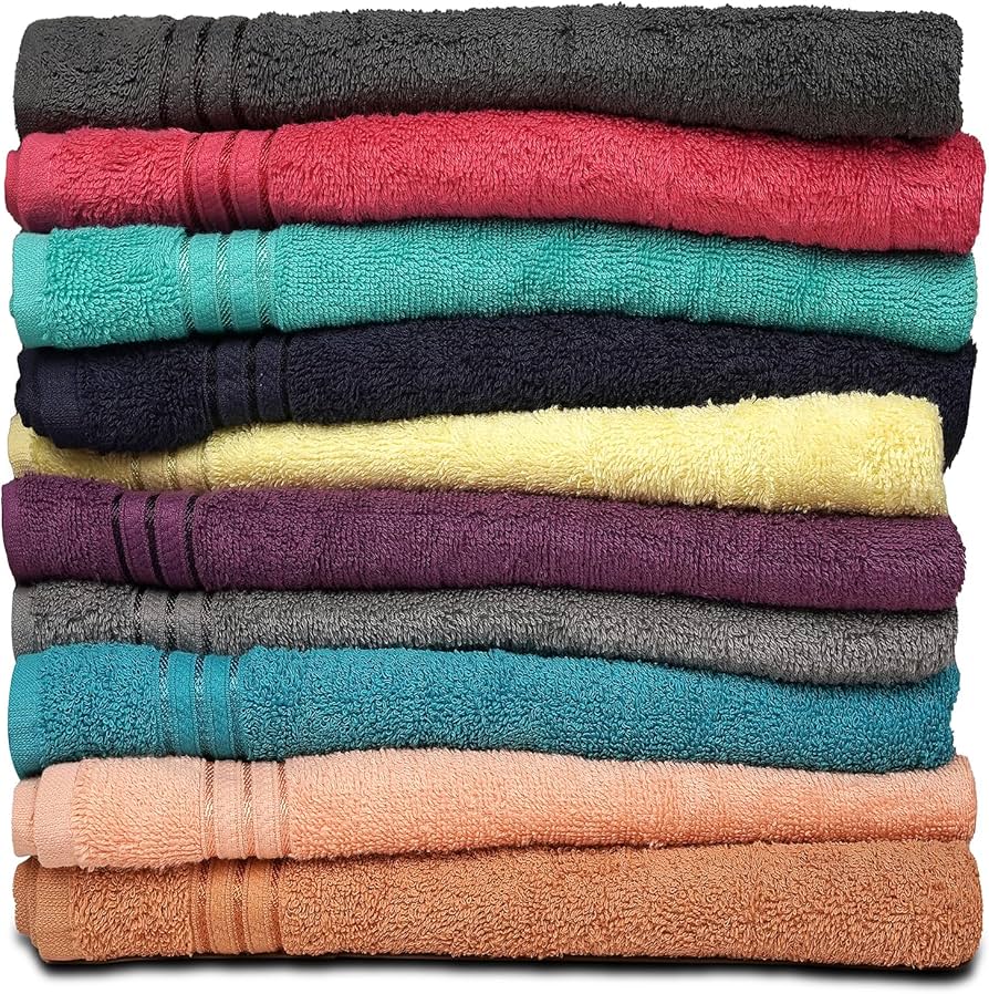 ZUPERIA Classic Hand Towels - 10 Pack - 16" x 28" - Ultra Soft 100% Cotton Large Bathroom Towels, Highly Absorbent Towel for Bathroom, Ideal for Pool, Home, Gym, Spa, Hotel (Colors Variety)