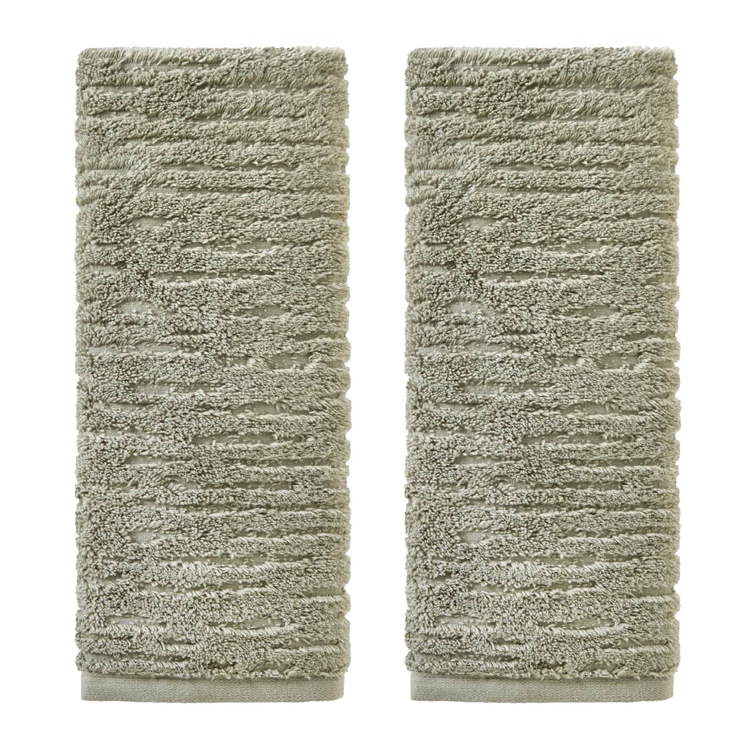 SKL Home CloudSoft Cotton Luxury 2-Piece Hand Towel Set, Sage