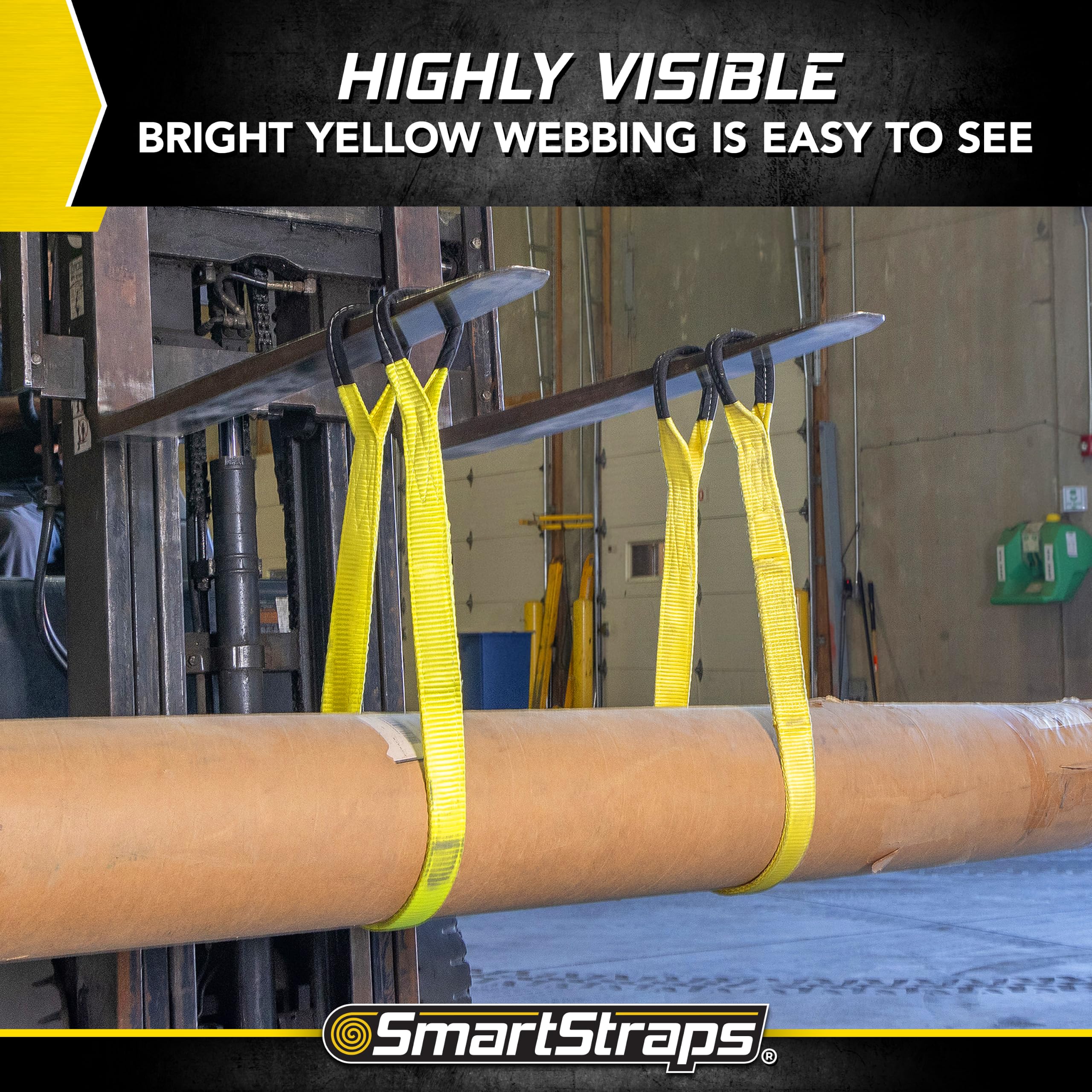 SmartStraps Lifting Sling - 3200 lb Yellow Webbing -6
