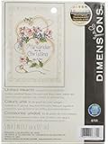 DIMENSIONS 6730 Needlecrafts Counted Cross Stitch, United Hearts Wedding Record, Ivory, 5 inches by 7 inches