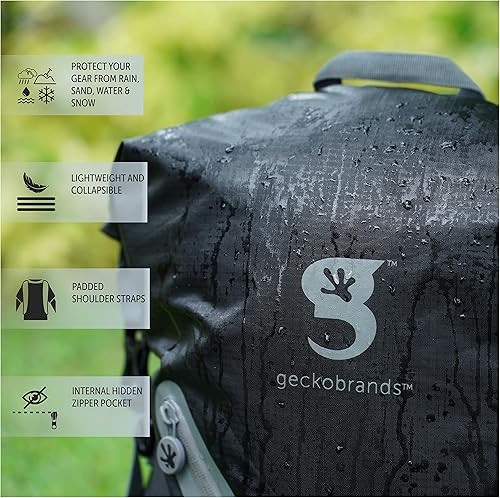 Miniatura 6 de geckobrands Mochila impermeable de 30 litros, bolsa seca ligera y plegable, azul marinoazul neón