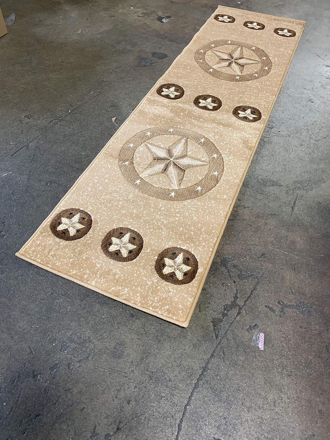 Skinz Texas Lone Star Beige Runner Area Rug Design 78 (2 Feet X 7 Feet)