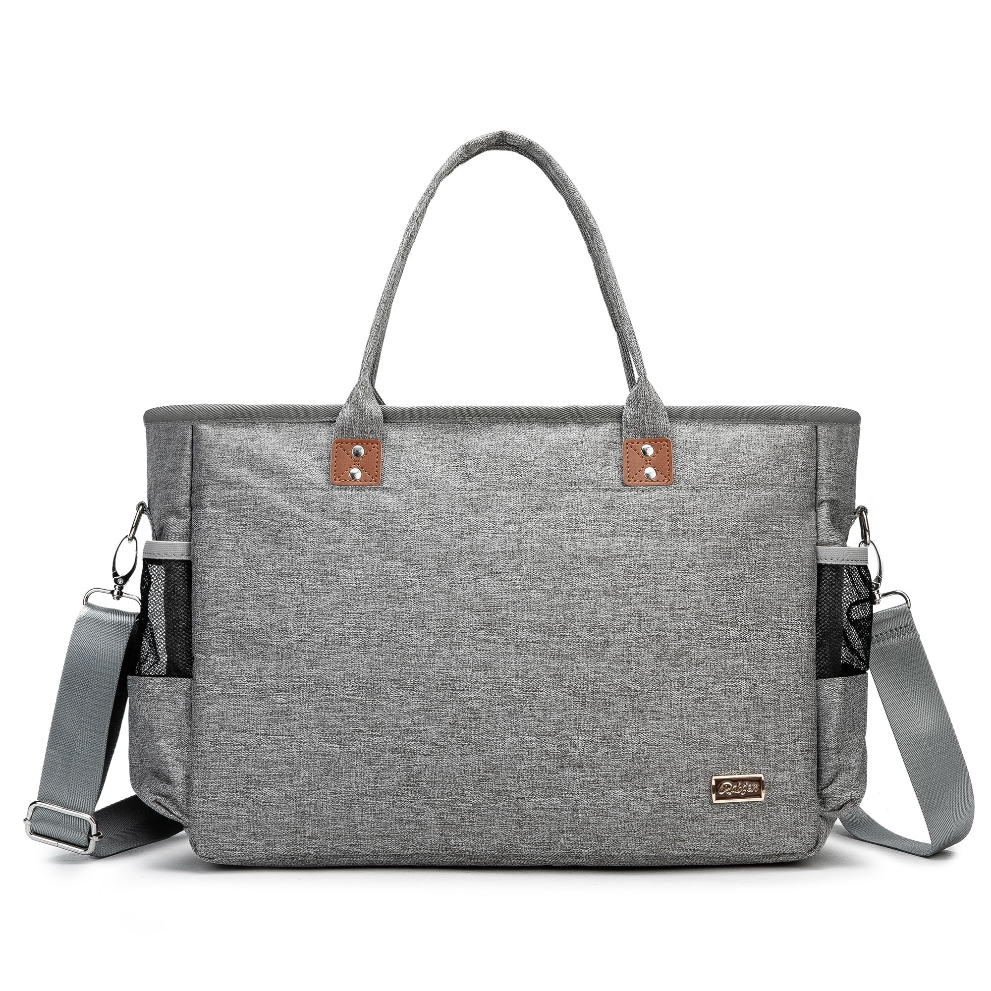 Rabjen Laptop Tote Bag, Work Bag with 3 Pen Slot, Insulated Pockets to Keep Drinks' Temperature.