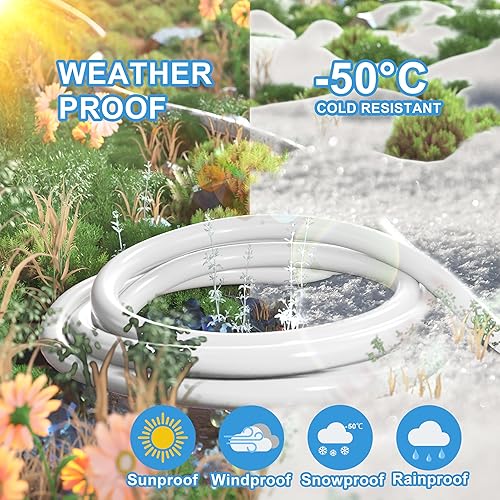 Miniatura 4 de HUANCHAIN Cable de extensión blanco para interiores y exteriores, 8 pies, impermeable, calibre 163, flexible, resistente al frío, cable de extensión