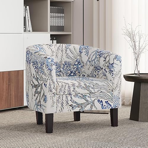 Miniatura 41 de BELLEZE Sillas decorativas amarillas para sala de estar, elegante sillón tapizado con barril copetudo, silla de club para dormitorio con patas