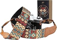 Vista 24 de Padwa Lifestyle Plaid Camera Strap - 2" Wide Double Layer Cowhide Head,Cotton Camera Shoulder Straps