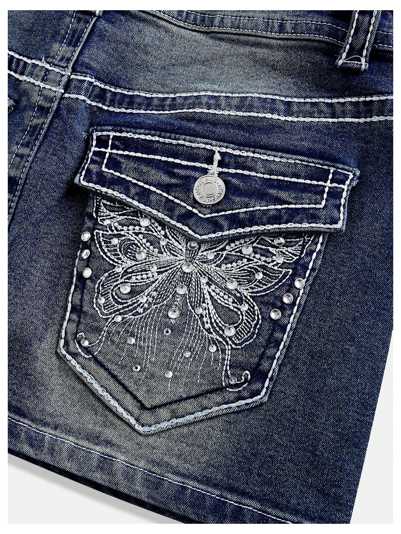Floerns Minigonna aderente elasticizzata a vita bassa da donna Y2k Butterfly Denim