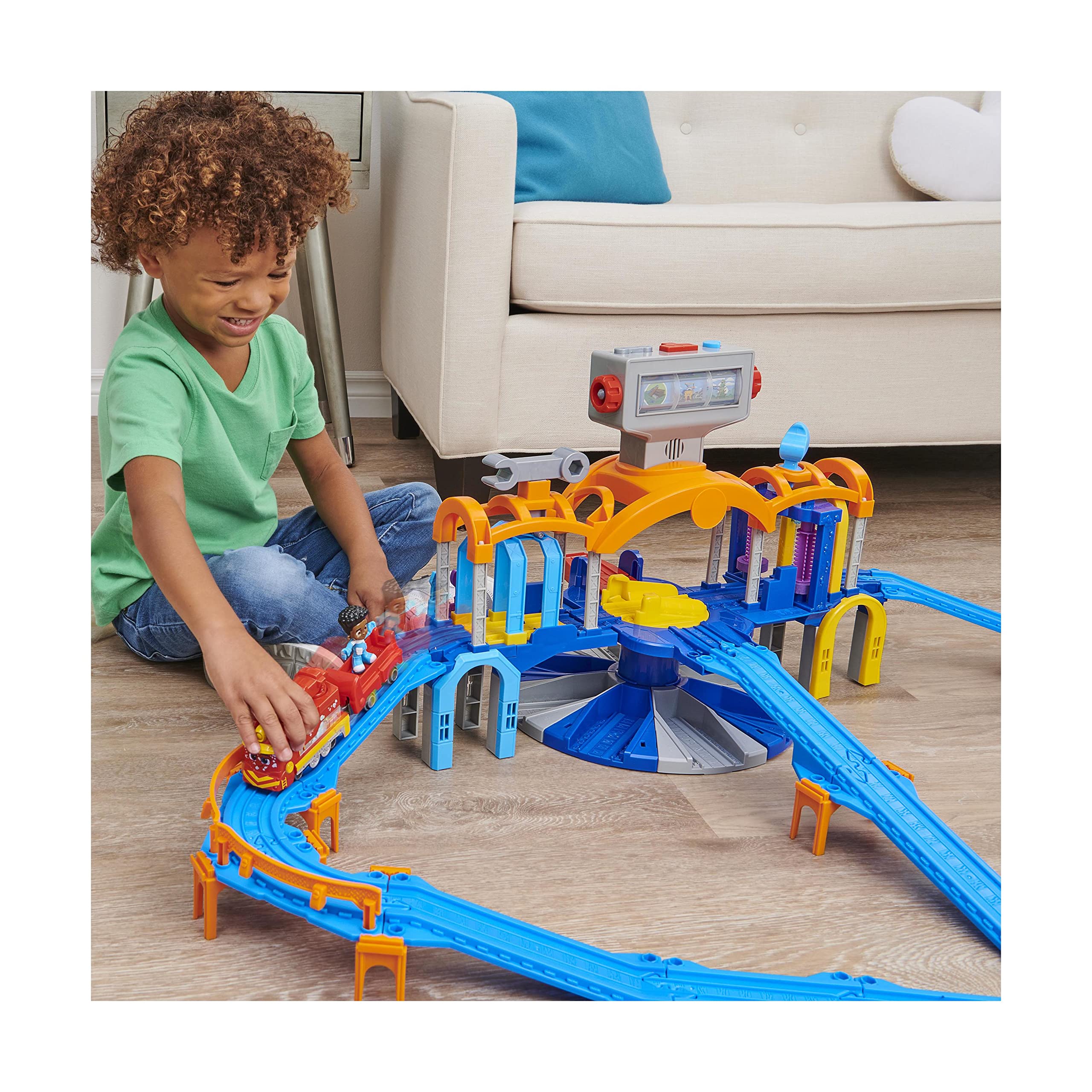 Mighty Express, La Stazione Centrale, Playset Mission Station, con Treno Esclusivo Nate, Luci e Suoni, Giocattolo per Bambini 3+