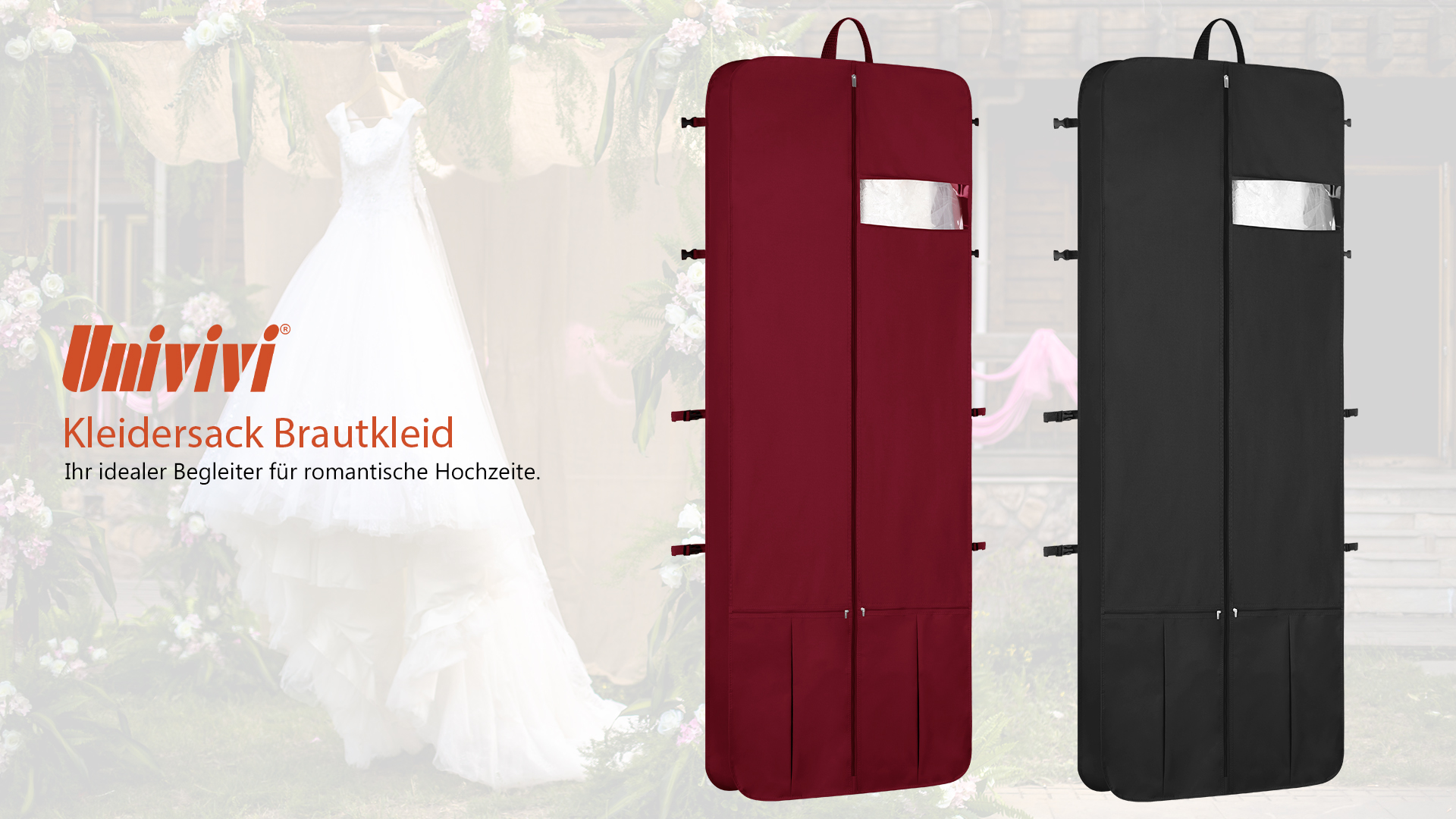 Univivi Kleidersack Zum Aufhängen – 127 Cm Lang, Mit Griffen & Verstellbaren Riemen, Für Umzug & Reisen