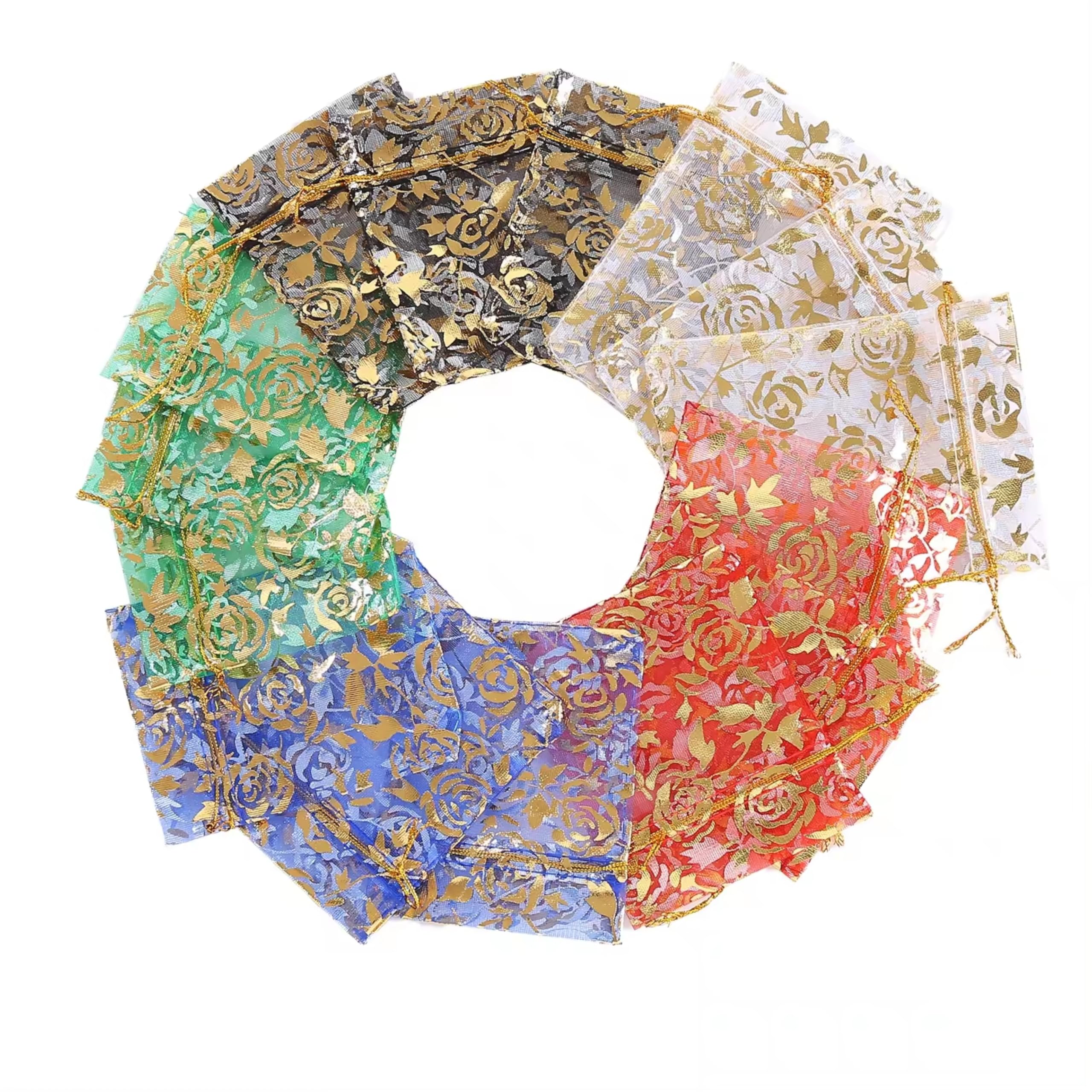 Swastikart 8x10 Cm Pack of 100 Pcs. Elegant Organza Pouches for Gifting and Storage Wedding and Shagun Organza Bags for Wedding Favors Organza Gift Bags for Jewelry and Small Items Mixed Colour (B09RV6DDDM) Amazon Price History, Amazon Price Tracker