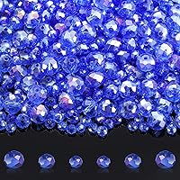 Vista 7 de 600 cuentas facetadas de cristal, cuentas de piedras preciosas, sueltas para hacer manualidades de joyería de 0.315, 0.236, 0.157 pulgadas