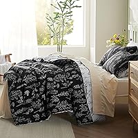 Vista 97 de Bedsure Juego de edredón de tamaño Queen, color lavanda, lindo, floral, regalo para mujer, 3 piezas, 1 suave edredón reversible con flores y 2