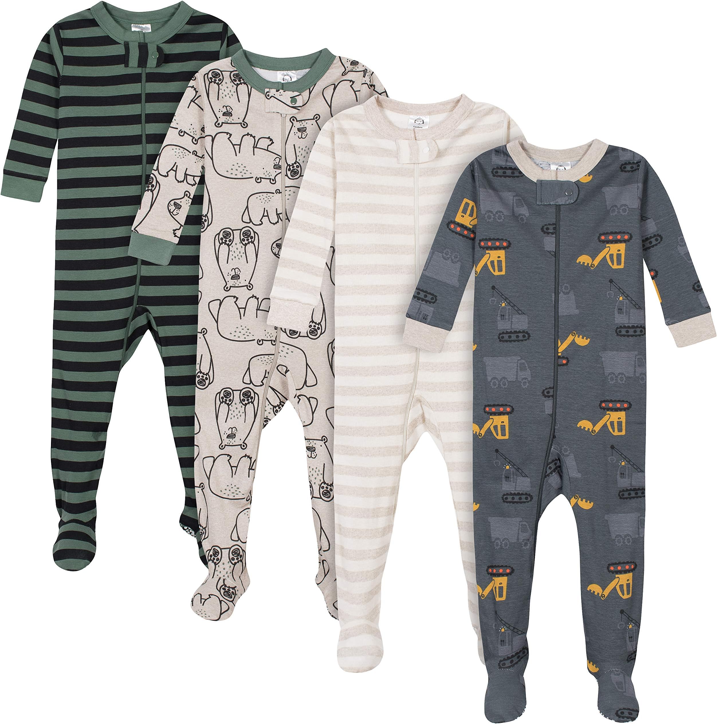 Baby-Boys Baby-Boys 4-pack Footed Pajamas