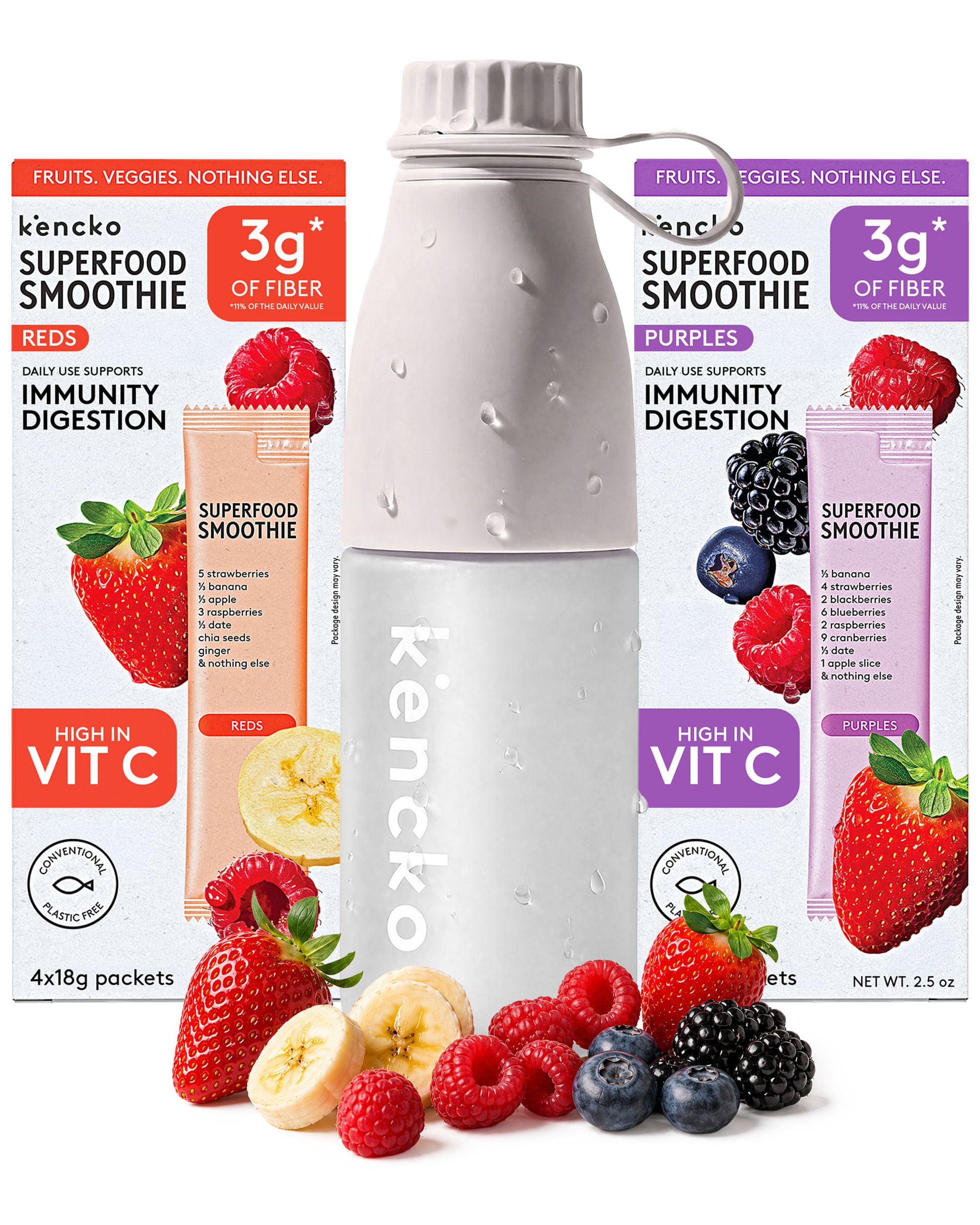 Superfood Smoothie Conventional Starter Kit (1x Reds, 1x Purples, 1 Universal Bottle)