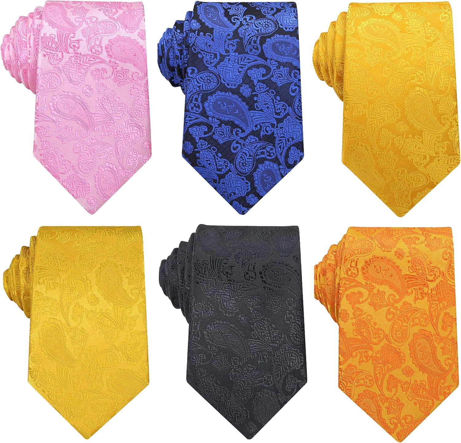 WeiShang Lot 6 PCS Classic Men's Silk Tie Necktie Woven JACQUARD Neck Ties