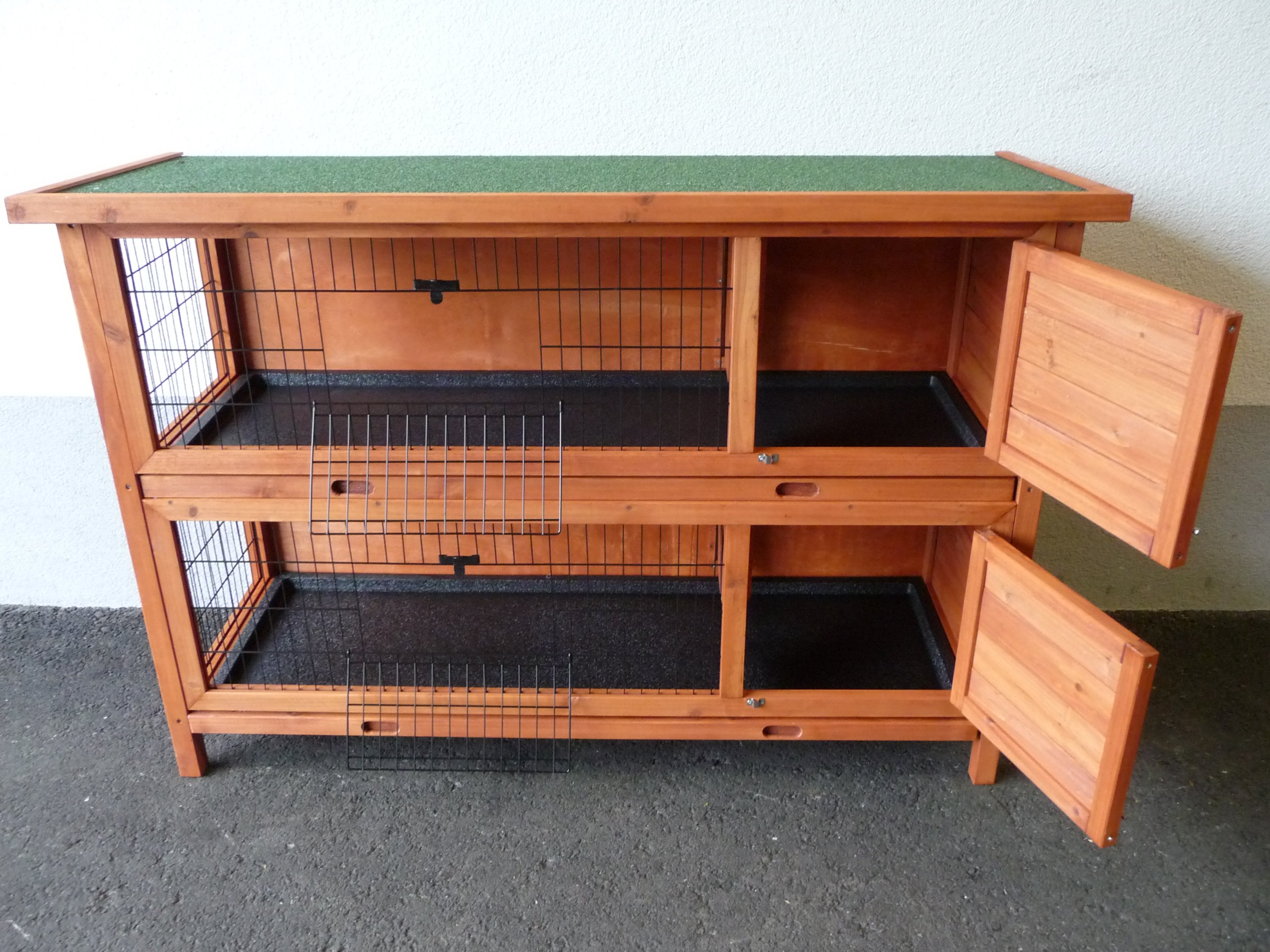 Point-zoo Kleintierstall 92x45x70cm - Hasenstall Mit Wanne Für Balkon & Garten