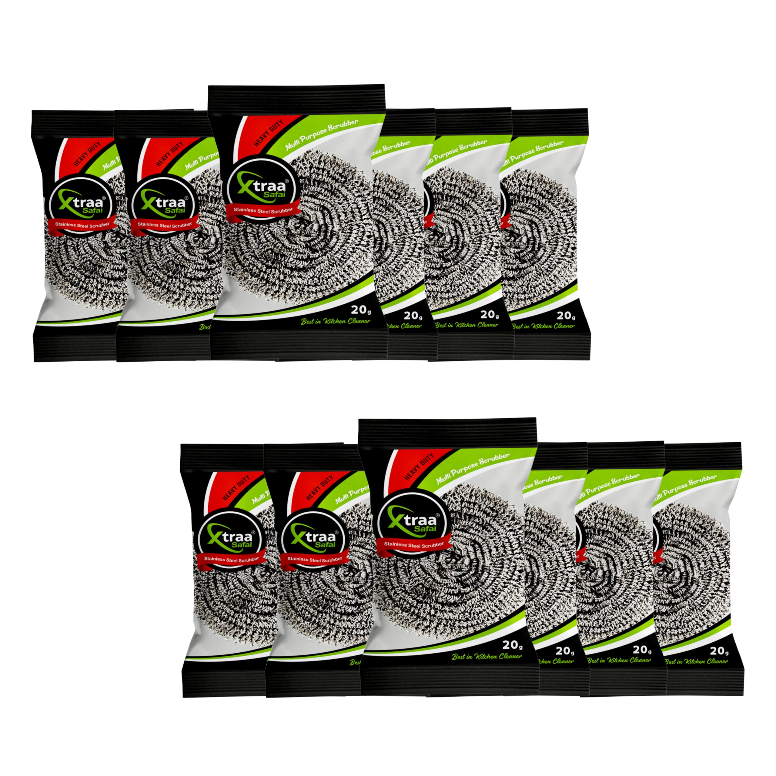 Stainless Steel-Multipurpose Scrubeer 12 pcs (20 Gram Each), Scrub Pad Juna for Utensils Cleaning | Scrubs & Sponges-picture-18