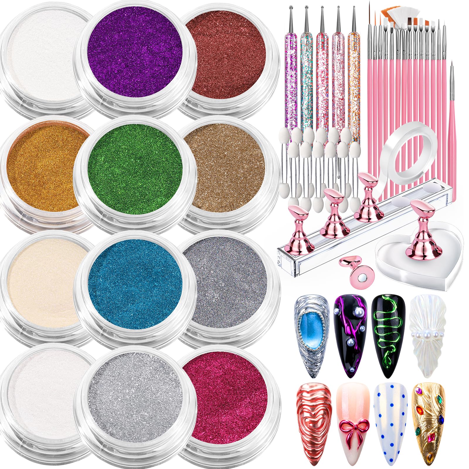 FANDAMEI Chrome Nail Powder, Chrome Powder for Nails, Nail Chrome Powder
