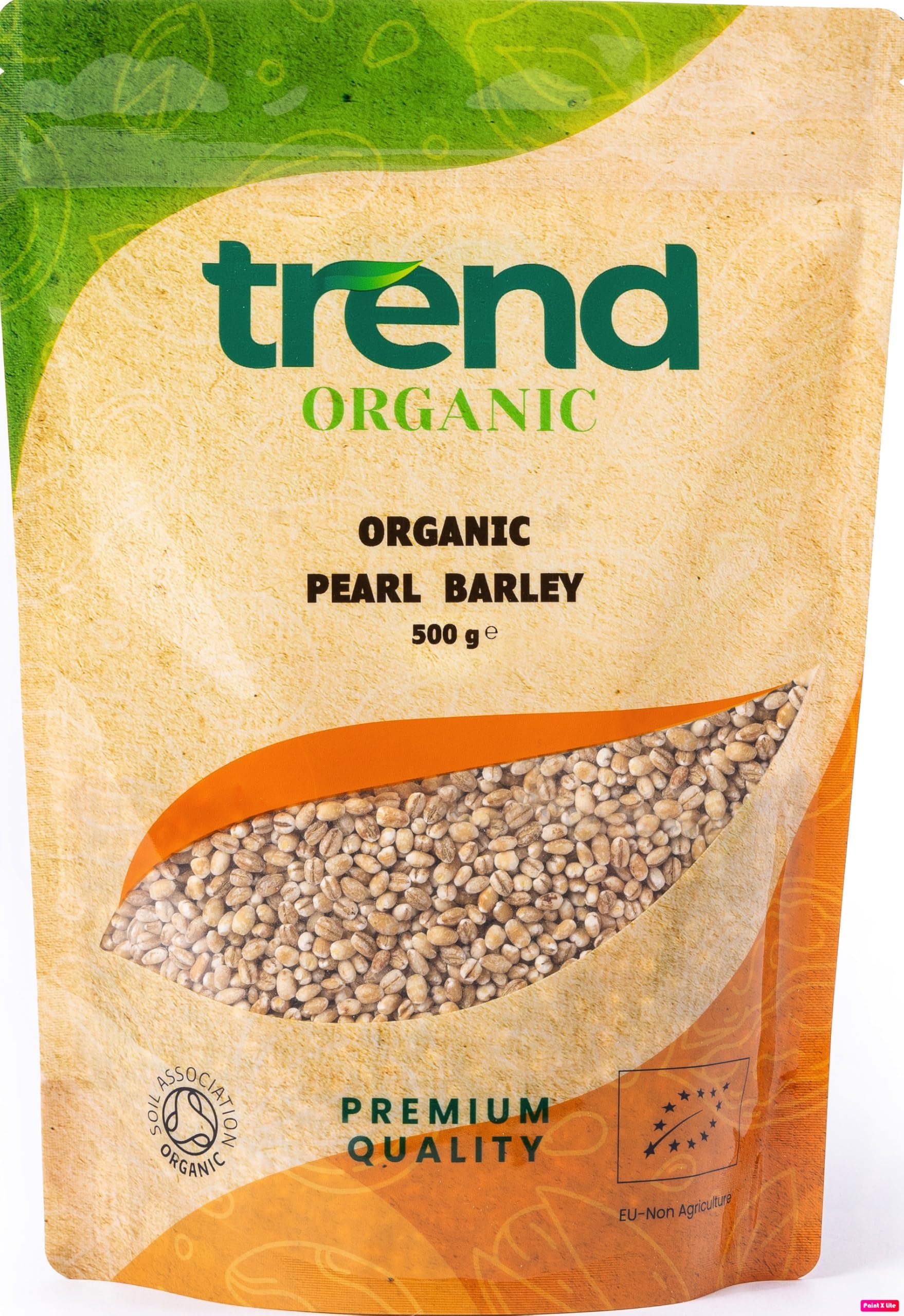 Trend Organic Pearl Barley Grains 500g, Nutrient-Rich Convenience for Quick-Cooking, Rich in Protein & Fibre, Certified Organic, Sustainably Sourced, Vegan, Non-GMO, No Additives No Preservatives