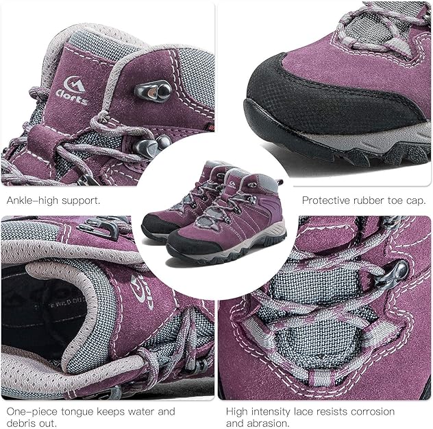 Clorts Women S Classic Hiking Boots Waterproof Suede Leather Lightweight Hiking Shoes Purple Us Women Size 8 5 Medium Width Buy Online At Best Price In Uae Amazon Ae