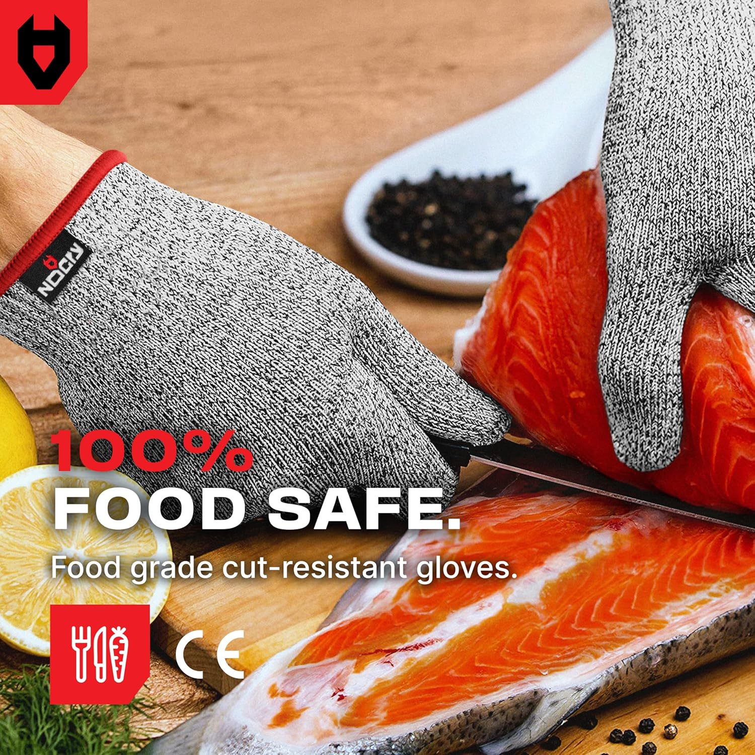 NoCry Premium Cut Resistant Gloves Food Grade — 100% Food Safe — Level 5 Meat Cutting Glove for Chefs & Butchers — Perfect Mandoline Glove or Oyster Shucking Gloves with Superior Comfort & Dexterity - Image 7