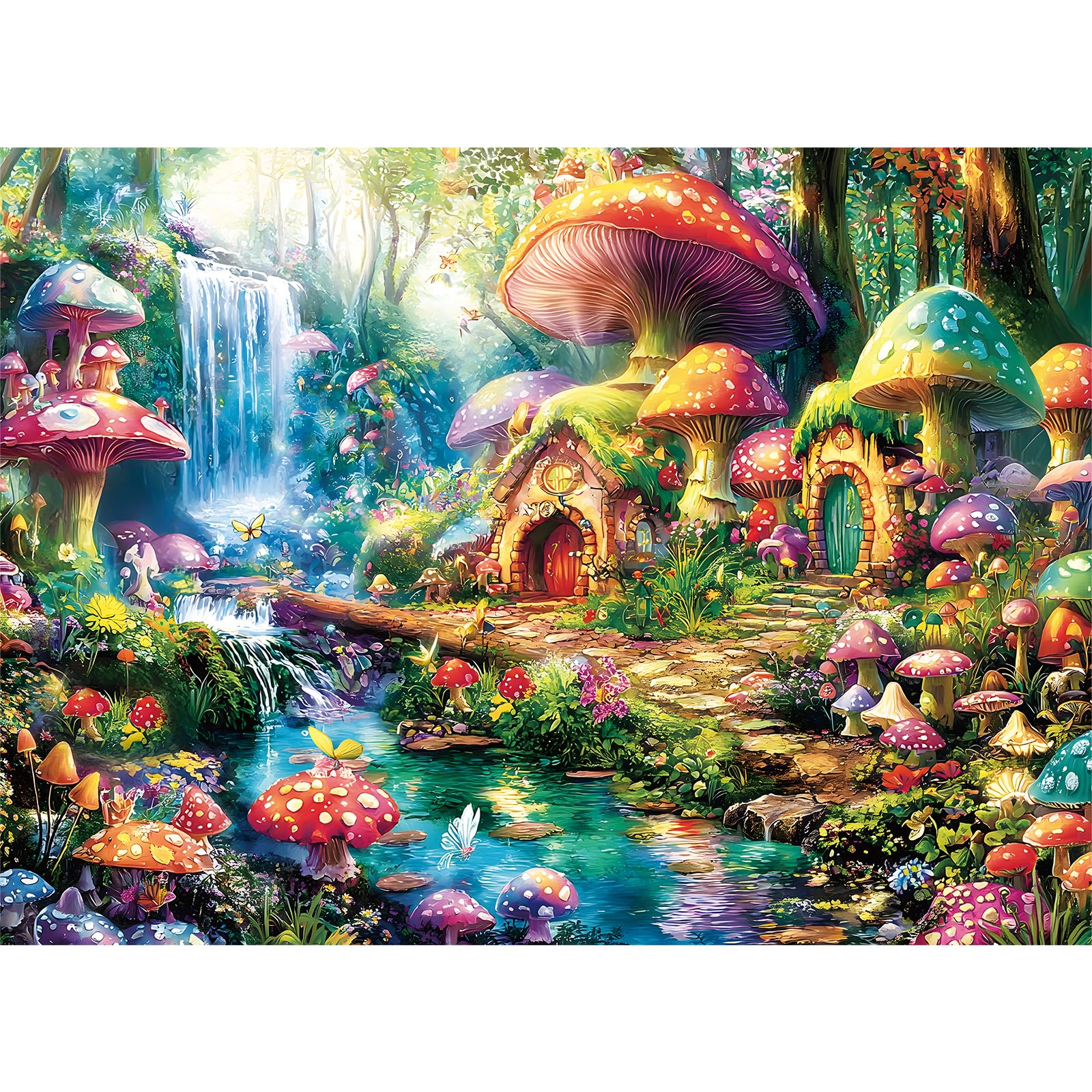 300 Piece Puzzles for Adults – Jigsaw Puzzle Mushrooms Forest Puzzle for Adults, Kids, and Seniors – Challenging Puzzle Gift for Family Fun, Home
