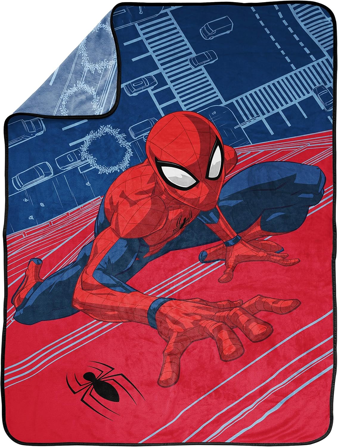 Jay Franco Marvel Spiderman Wall Walk Throw Blanket 4-Piece Bundle-Includes Blanket, Twin Sheet Set image 2
