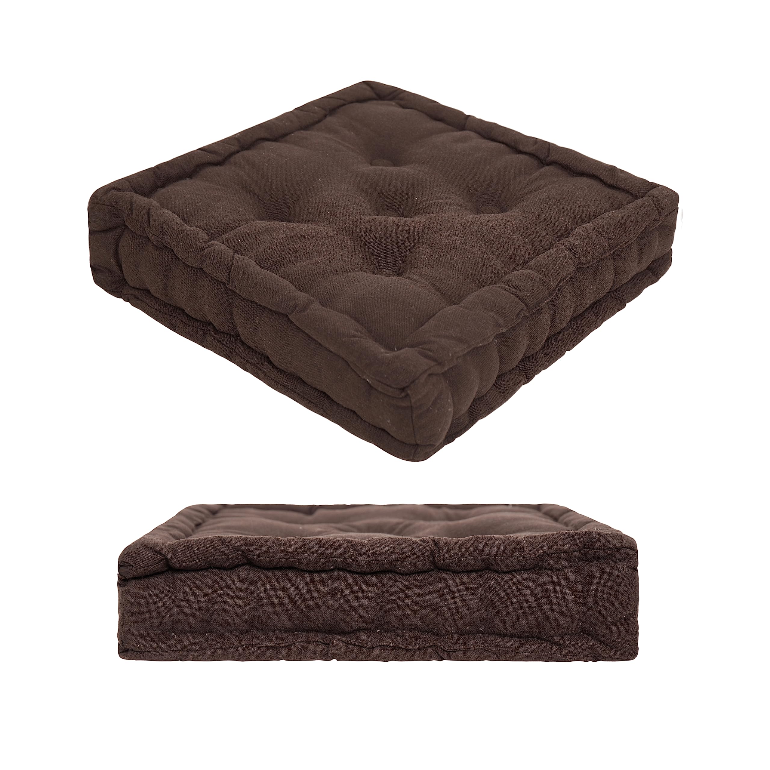 Value Comfort Home 4" 10cm Thick 100% Cotton Booster Cushion Armchair Sagging Sofa Chair Seat Raiser Reviver Enhancer Pad | Choice of 10 Colours Coffee