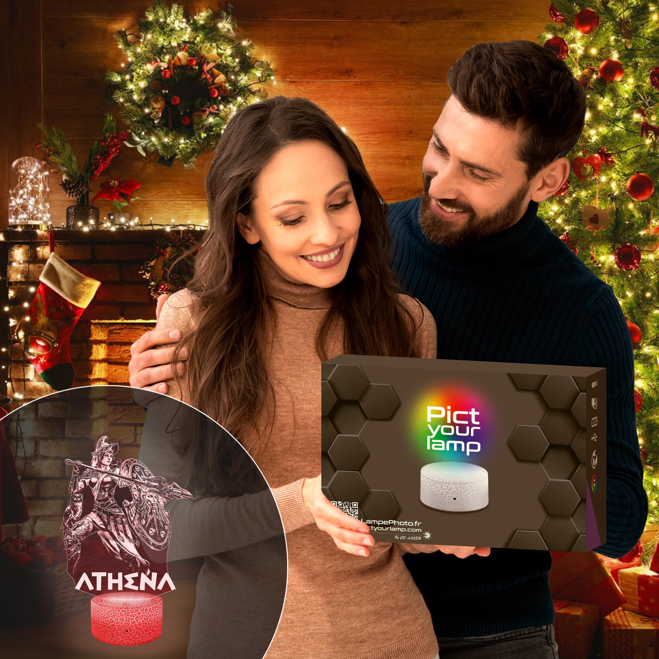 Lampe 3D Atlas Mythologie Dieu Grèce Antique Olympe