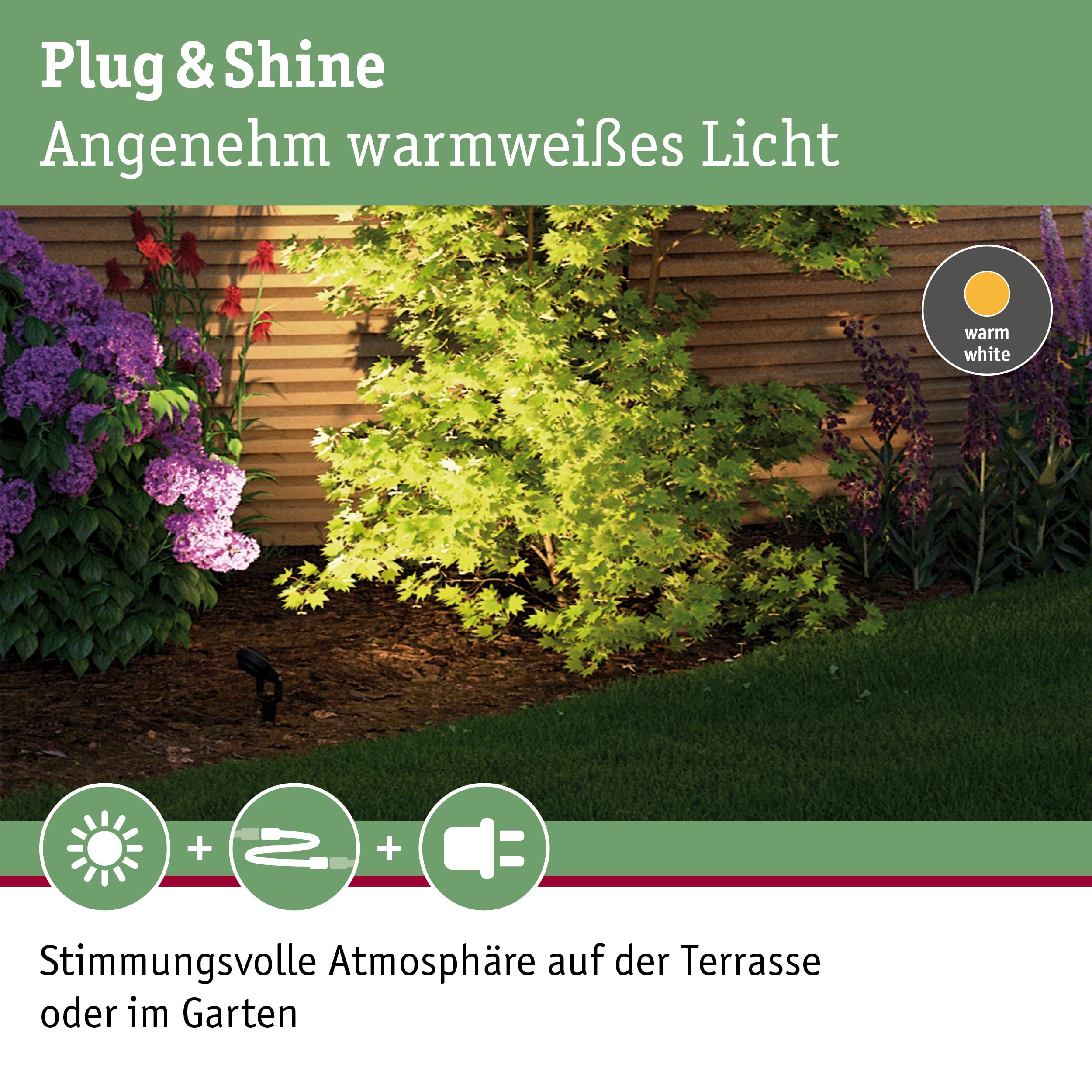 Paulmann Plug&Shine LED-Gartenstrahler 6 W Warm-Weiß Sting 93934 (3er-Pack)
