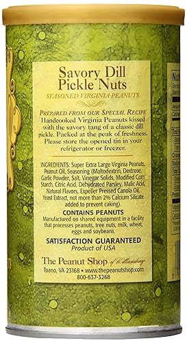 Miniatura 5 de The Peanut Shop of Williamsburg Savory Dill Pickle Nuts, lata de 10.5 onzas
