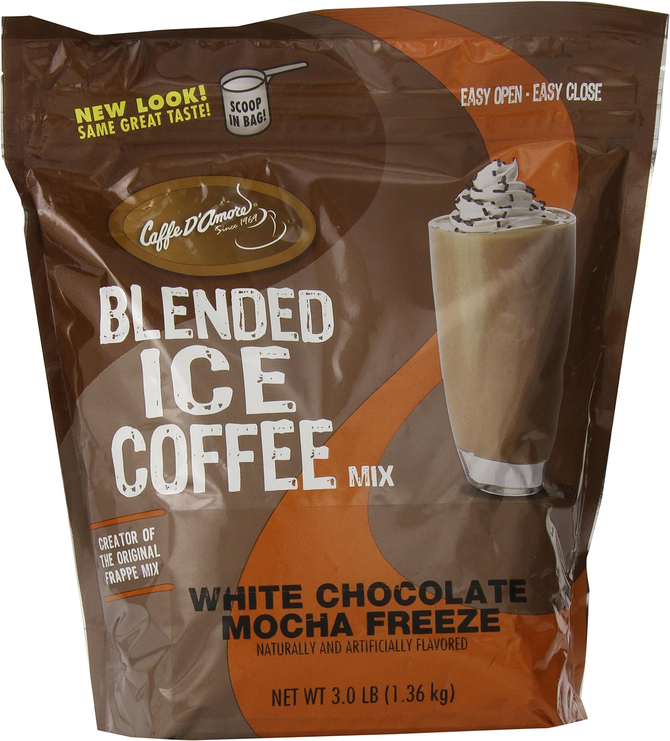 Frappe Freeze Iced Coffee White Chocolate Mocha Blended Drink Mix, 3 Pounds