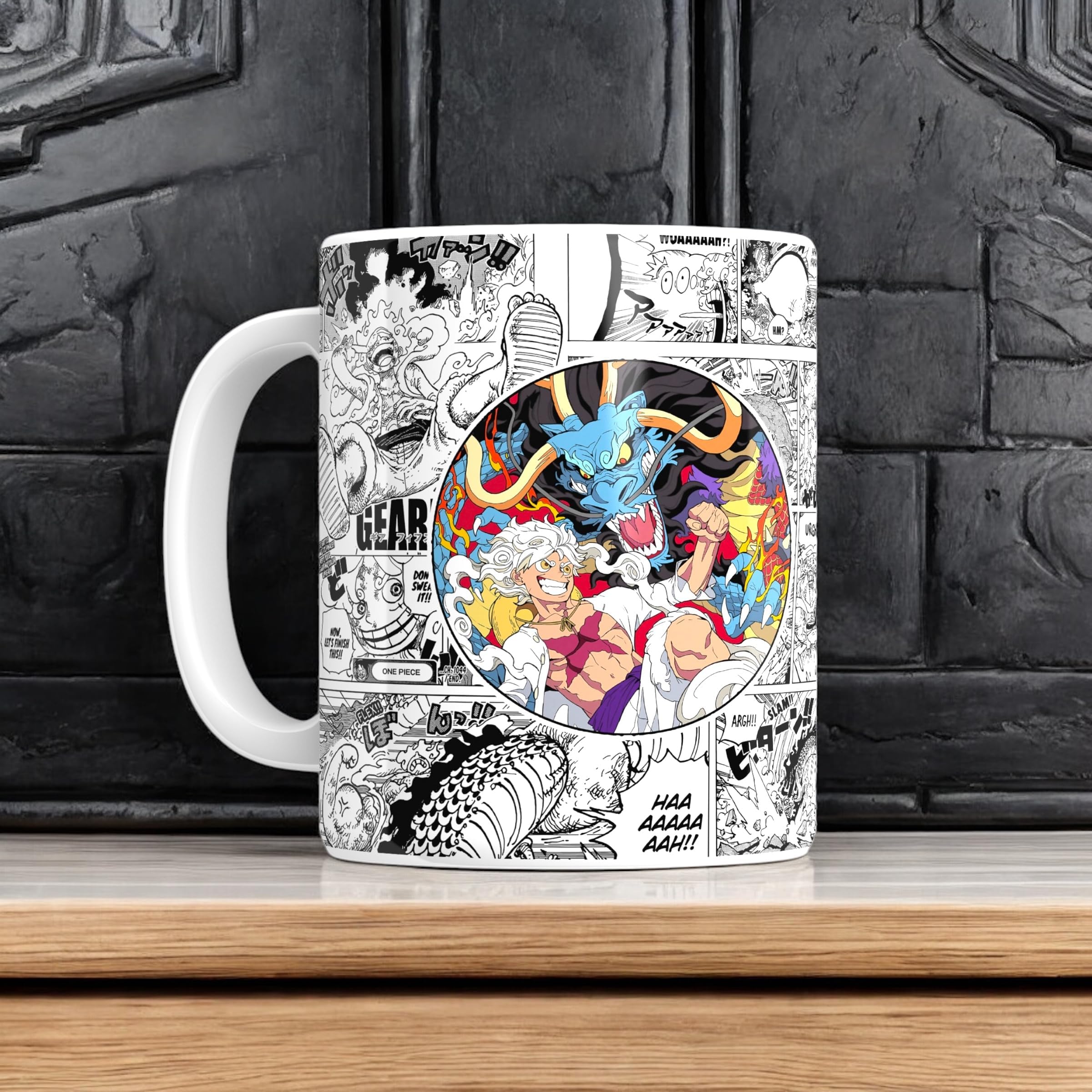 SINCE 7 STORE One Piece Luffy Gear 5 Coffee Mug - Ceramic Anime Mug - Collectible Monkey D. Luffy Character Design - Gift For Anime Fans And Coffee Lovers - Dishwasher Safe,350 ML