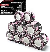 Vista 27 de FRESINIDER 16 rollos de gasa de cinta atlética autoadhesiva, vendaje médico, vendaje elástico transpirable y cohesivo para lesiones deportivas