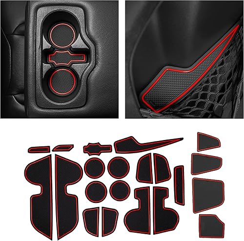 Miniatura 17 de CupHolderHero Compatible con accesorios Jeep Wrangler JK 2011-2017, insertos interiores antideslizantes antipolvo, tapetes de revestimiento