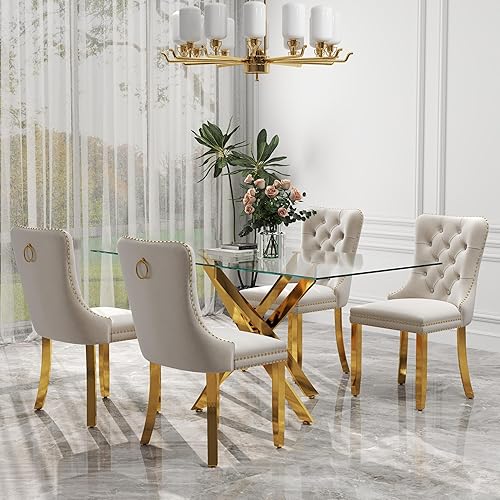 Miniatura 63 de Juego de comedor de cristal de lujo plateado de 5 piezas, juego de mesa de cocina minimalista moderno para 4 personas, juego de comedor con negro +