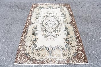 Vintage Rug, Turkish Rug, Area Carpet, Oushak Carpet, 47x77 inches Beige Rug, Handmade Floor Rugs, Bedroom Rug, 4542