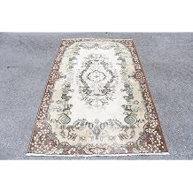 Vintage Rug, Turkish Rug, Area Carpet, Oushak Carpet, 47x77 inches Beige Rug, Handmade Floor Rugs, Bedroom Rug, 4542