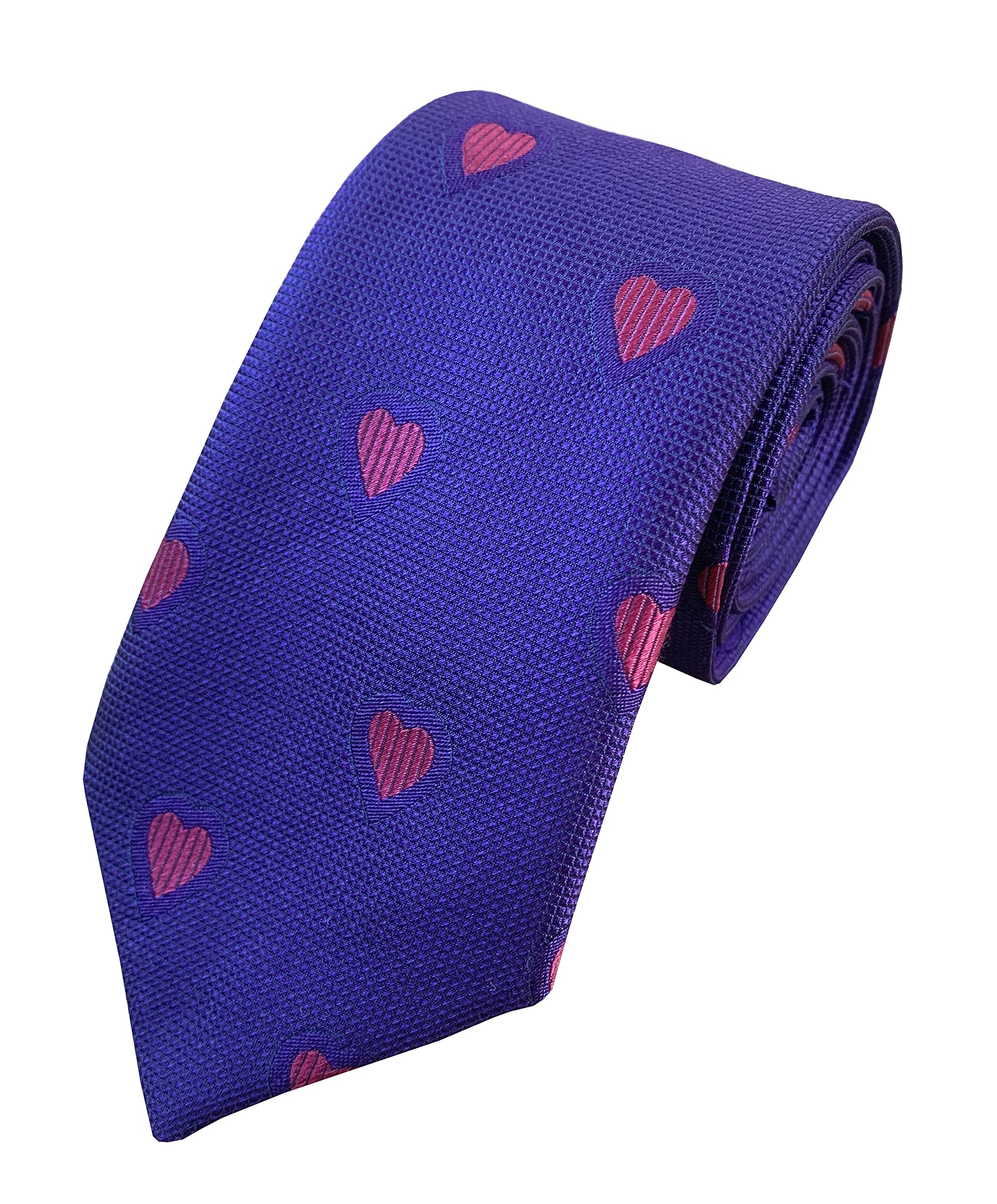 Great British Tie Club Men's Valentine Hearts Skinny Tie St Valentines Day Ties & Bow Ties (Valentine Hearts Skinny Silk Tie)