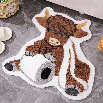 Drydiet Highland Cow Bathroom Rug Highland Cow Gifts Western Toilet Mat