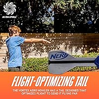 Vista 3 de Nerf Vortex Aero Howler - Pelota de espuma – Fútbol clásico de larga distancia – Cola optimizadora de vuelo – Agarre de mano – Diversión en Azul