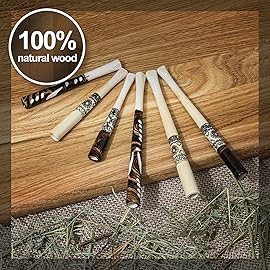 Set of 6 Wooden Handmade Regular Cigarette Holders