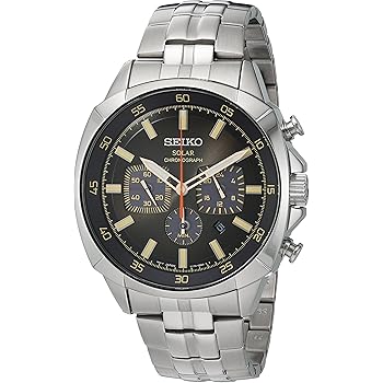 seiko 43mm men's chronograph casual watch