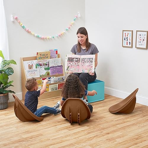 Miniatura 9 de ECR4Kids Asiento de suelo Leaf - Silla mecedora, color azul polvo, 6 piezas