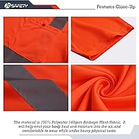 Vista 3 de JKSafety Camiseta de Seguridad Reflectante de Alta Visibilidad para Construcción y Trabajo Diario Camisetas Reflectantes para Hombres y Mujeres