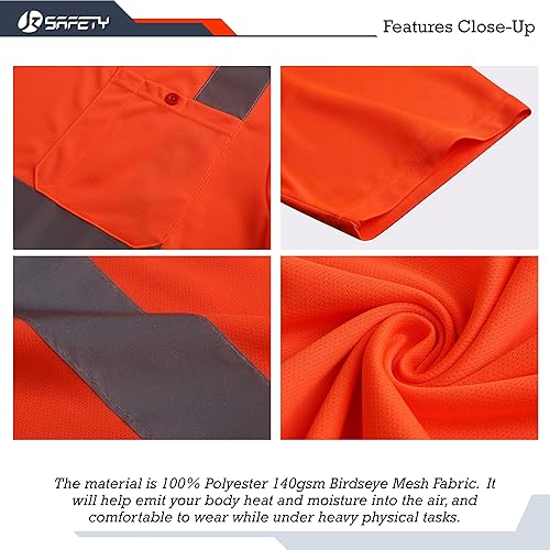 Miniatura 3 de JKSafety Camiseta de seguridad reflectante de alta visibilidad para hombres y mujeres, para trabajo diario, para hombres y mujeres, para trabajo