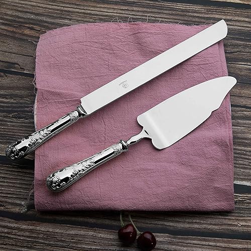 Miniatura 7 de Juego de 2 piezas de servidor de pastel de boda, juego de postres de acero inoxidable 1810, cortador de pasteles para cumpleaños, aniversario,